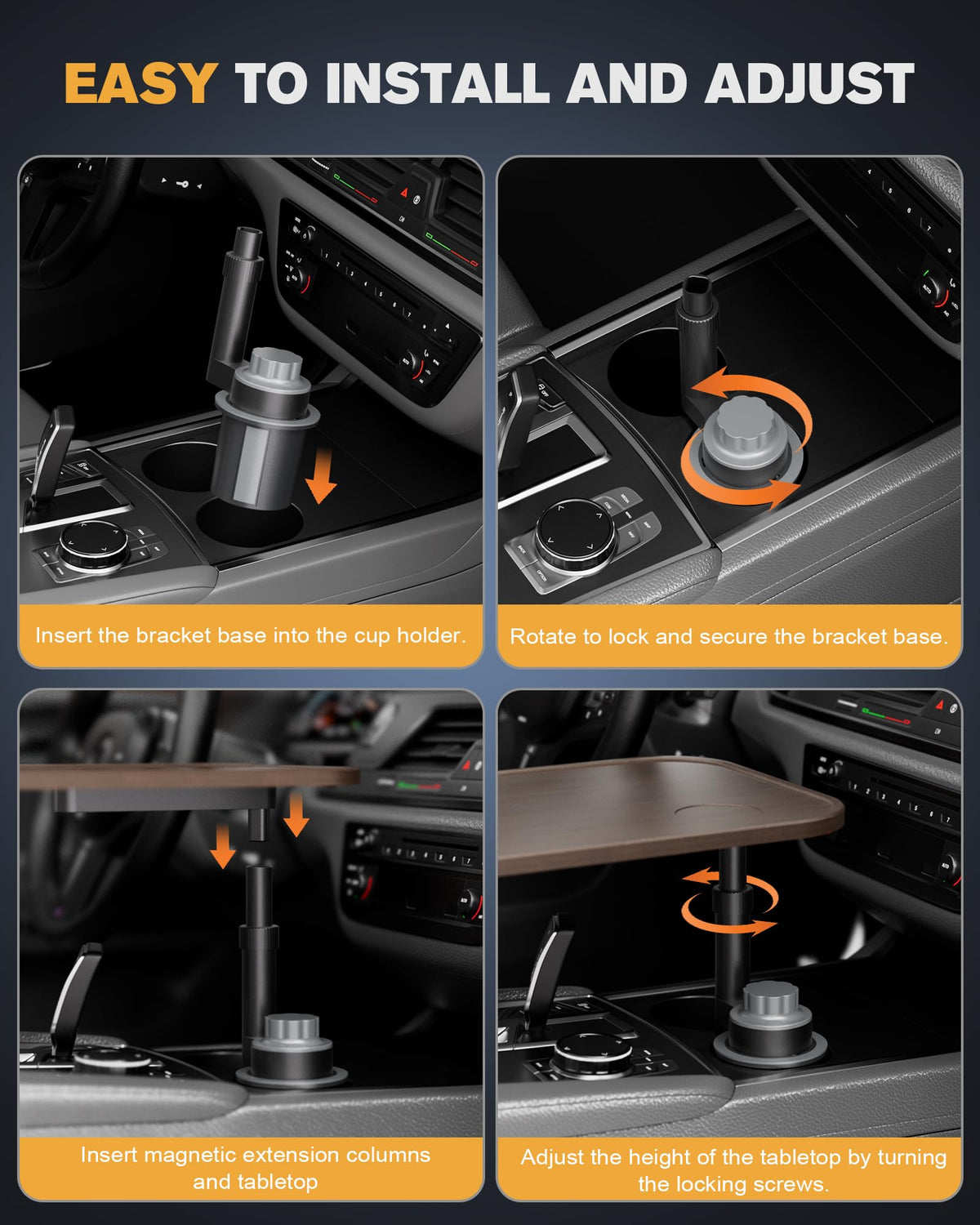 Adjustable 360° Cup Holder Car Laptop Desk