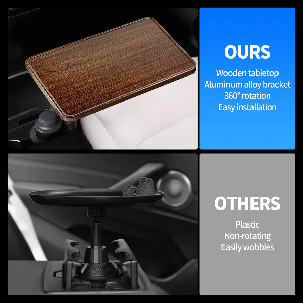 360° Rotating Wooden Car Laptop & Dining Tray