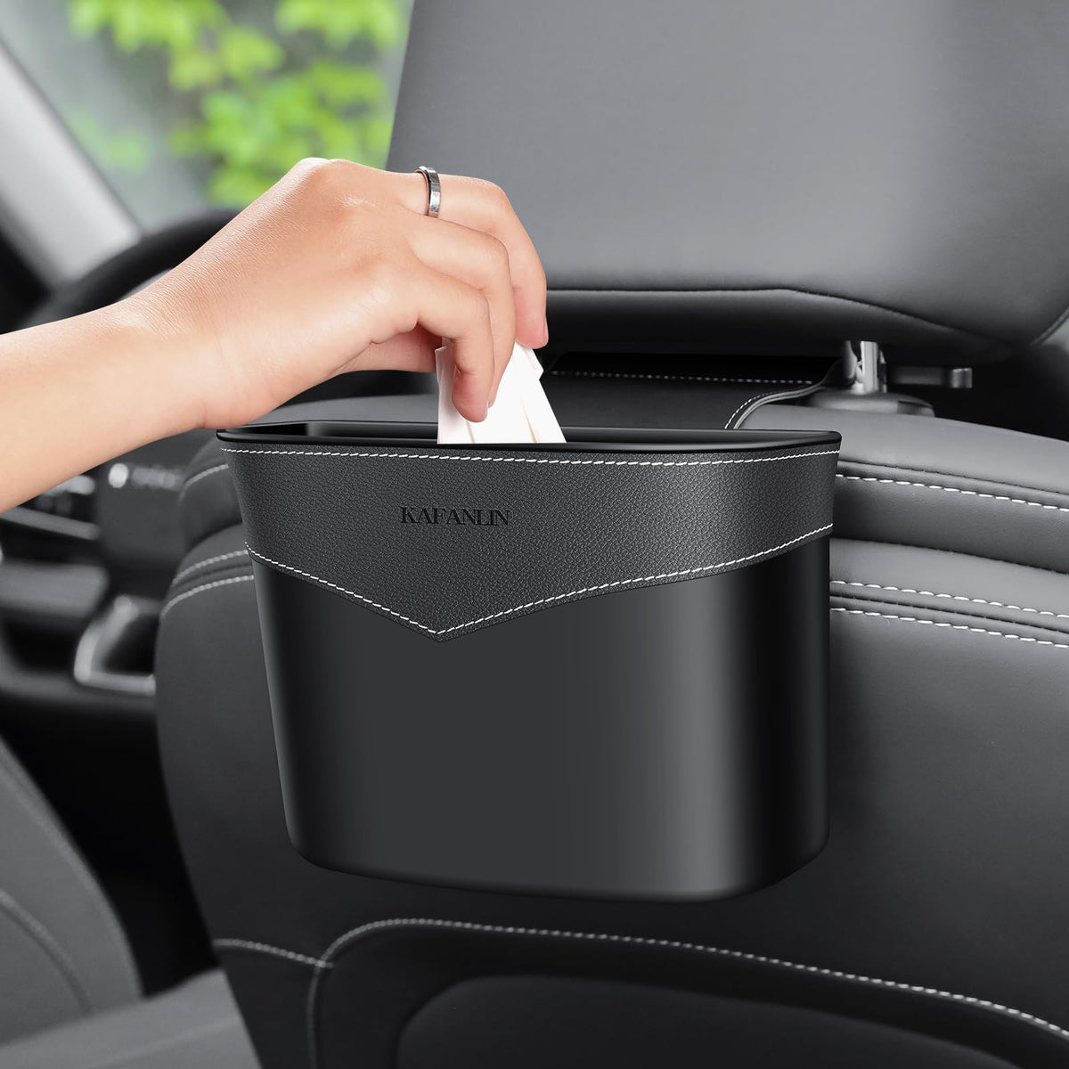 Mini Car Trash Can With Bag Organizer