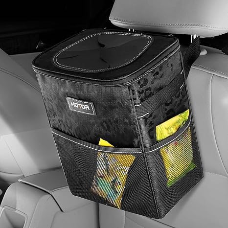 Leakproof Car Trash Can With Storage Pockets