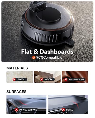 Vacuum MagSafe Car Mount With 360° Adjustment