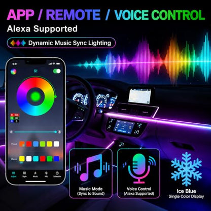 Acrylic Ambient Car Lights With Music Sync
