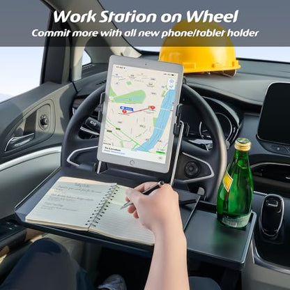 Large Steering Wheel Laptop Tray With Phone Holder
