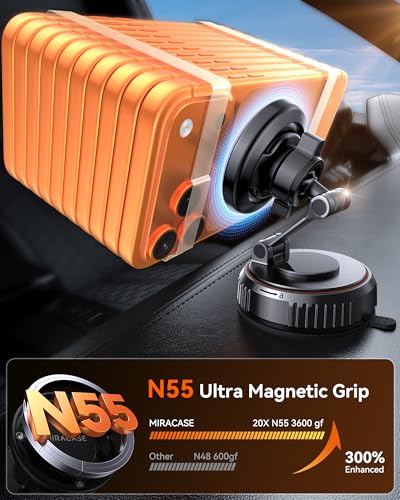 Vacuum MagSafe Car Mount With 360° Adjustment