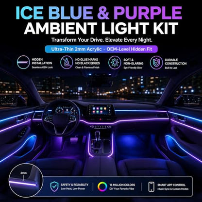 Acrylic Ambient Car Lights With Music Sync