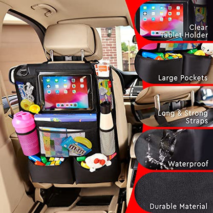 Backseat Organizer With Tablet Holder – 2 Pack