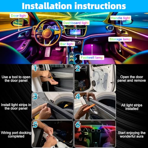 Acrylic Ambient Car Lights With Music Sync