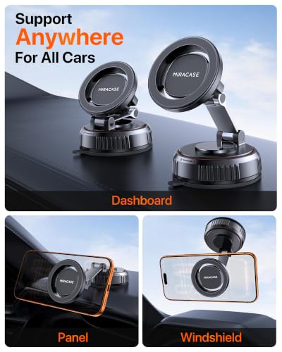 Vacuum MagSafe Car Mount With 360° Adjustment