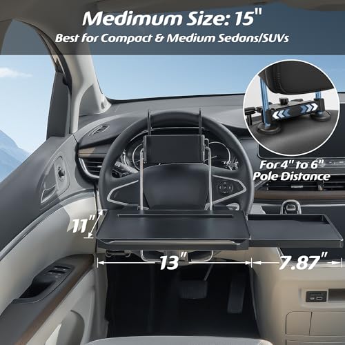 Large Steering Wheel Laptop Tray With Phone Holder