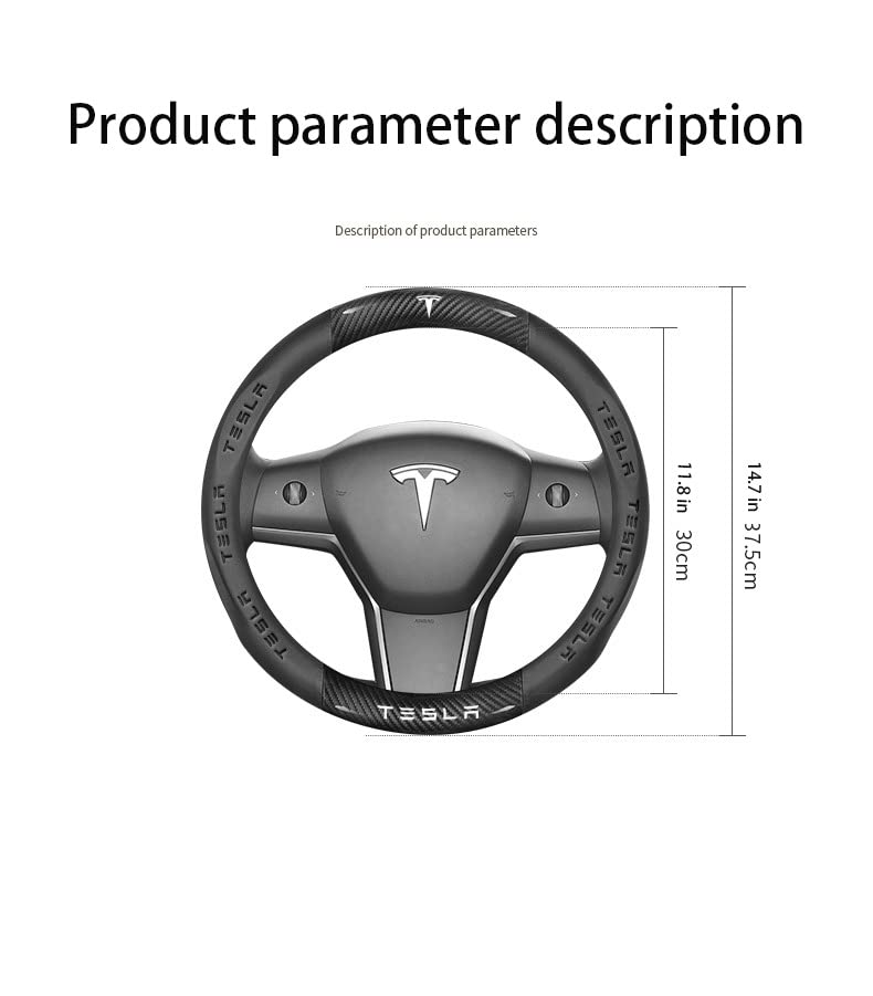 Nappa Leather Steering Wheel Cover With Carbon Texture