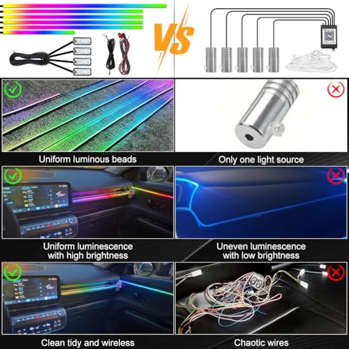 Acrylic Ambient Car Lights With Music Sync