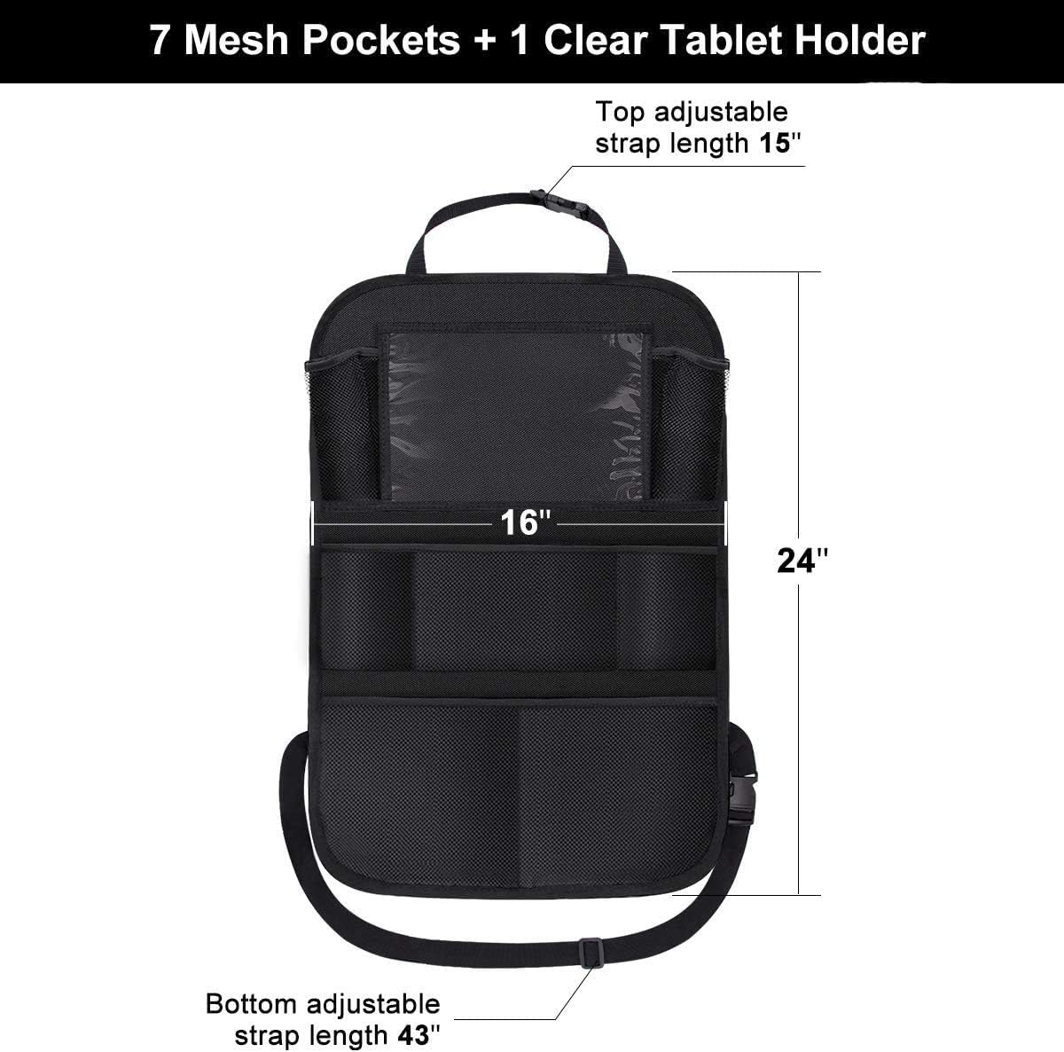Travel Backseat Organizer With Touchscreen Holder