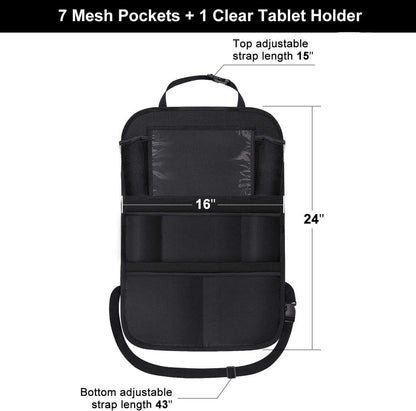Travel Backseat Organizer With Touchscreen Holder