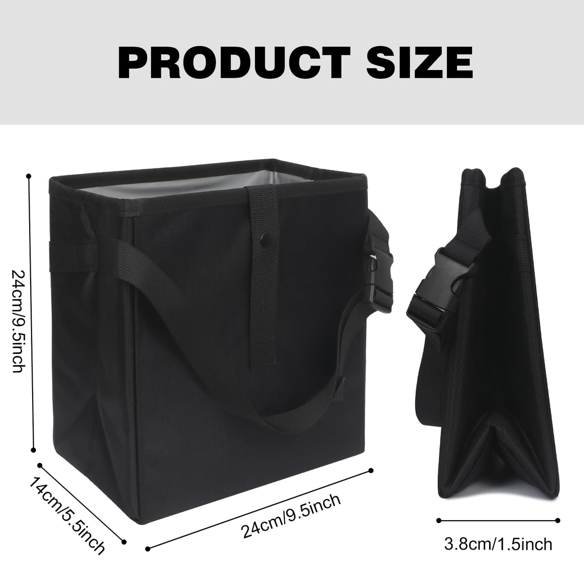 Collapsible Car Trash Bin With Waterproof Lining