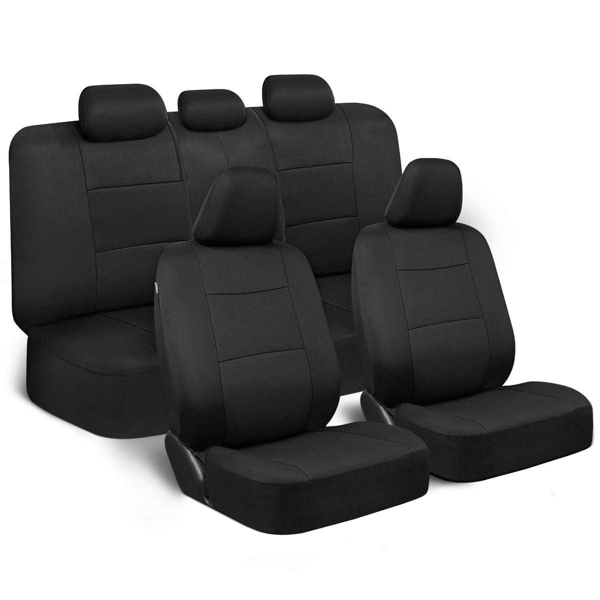 BDK PolyPro Car Seat Covers Full Set, Front and Rear Split Bench Seat Covers for Cars, Easy to Install Car Seats Cover Set and Accessories for Auto Trucks Van SUV