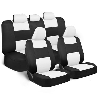 BDK PolyPro Car Seat Covers Full Set, Front and Rear Split Bench Seat Covers for Cars, Easy to Install Car Seats Cover Set and Accessories for Auto Trucks Van SUV