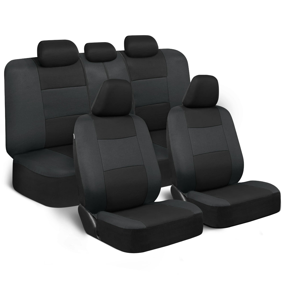 BDK PolyPro Car Seat Covers Full Set, Front and Rear Split Bench Seat Covers for Cars, Easy to Install Car Seats Cover Set and Accessories for Auto Trucks Van SUV