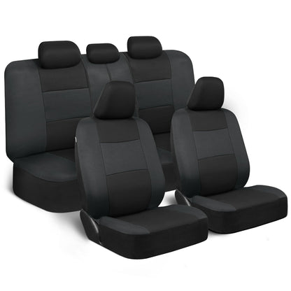 BDK PolyPro Car Seat Covers Full Set, Front and Rear Split Bench Seat Covers for Cars, Easy to Install Car Seats Cover Set and Accessories for Auto Trucks Van SUV