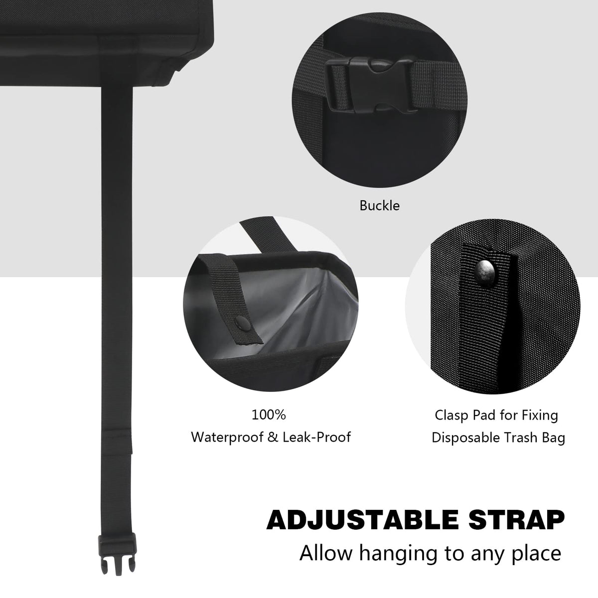 Collapsible Car Trash Bin With Waterproof Lining