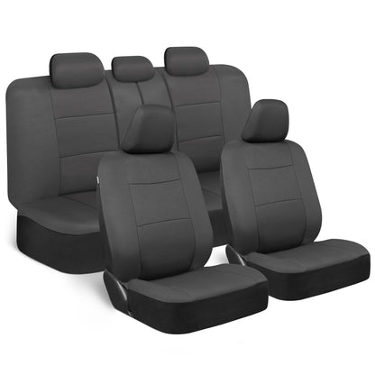 BDK PolyPro Car Seat Covers Full Set, Front and Rear Split Bench Seat Covers for Cars, Easy to Install Car Seats Cover Set and Accessories for Auto Trucks Van SUV