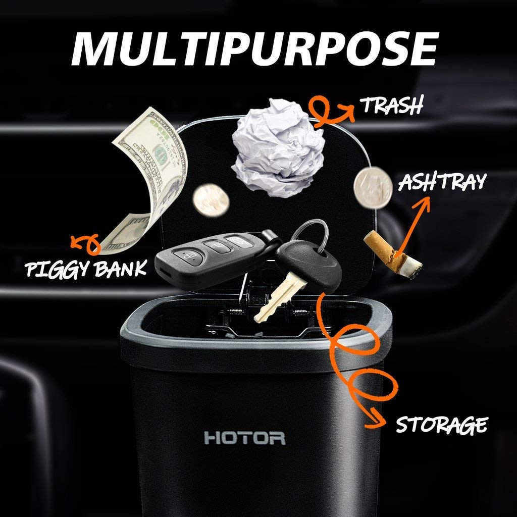 Compact Car Trash Cans With Lids – 2 Pack