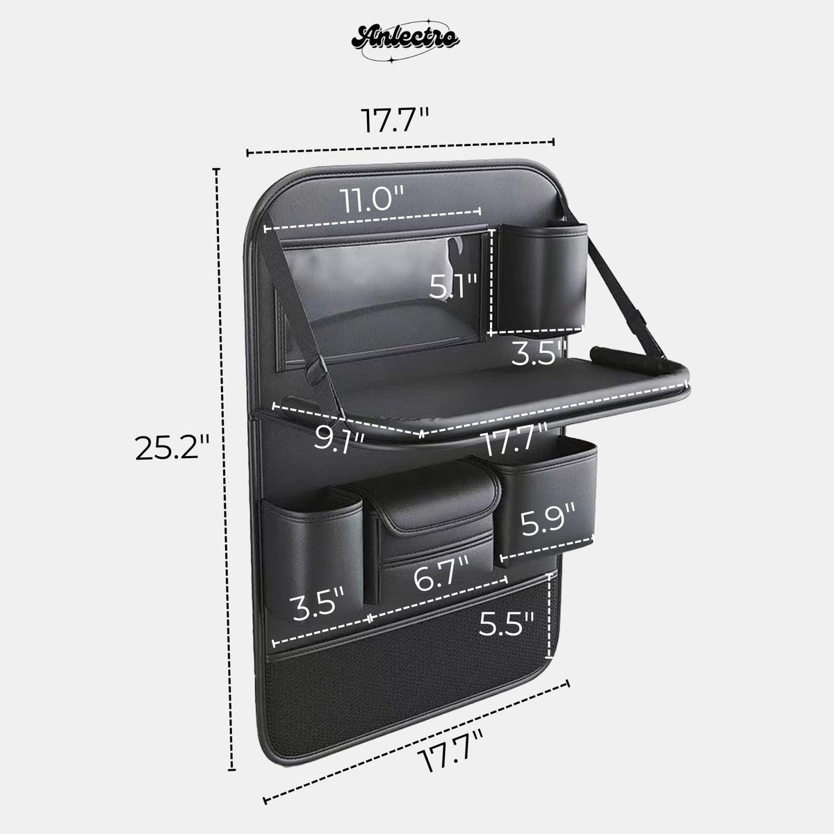 5-in-1 Backseat Organizer With Fold-Down Tray