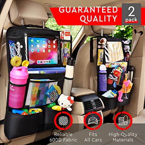 Backseat Organizer With Tablet Holder – 2 Pack
