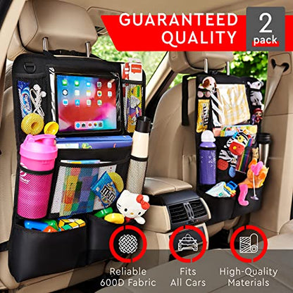 Backseat Organizer With Tablet Holder – 2 Pack