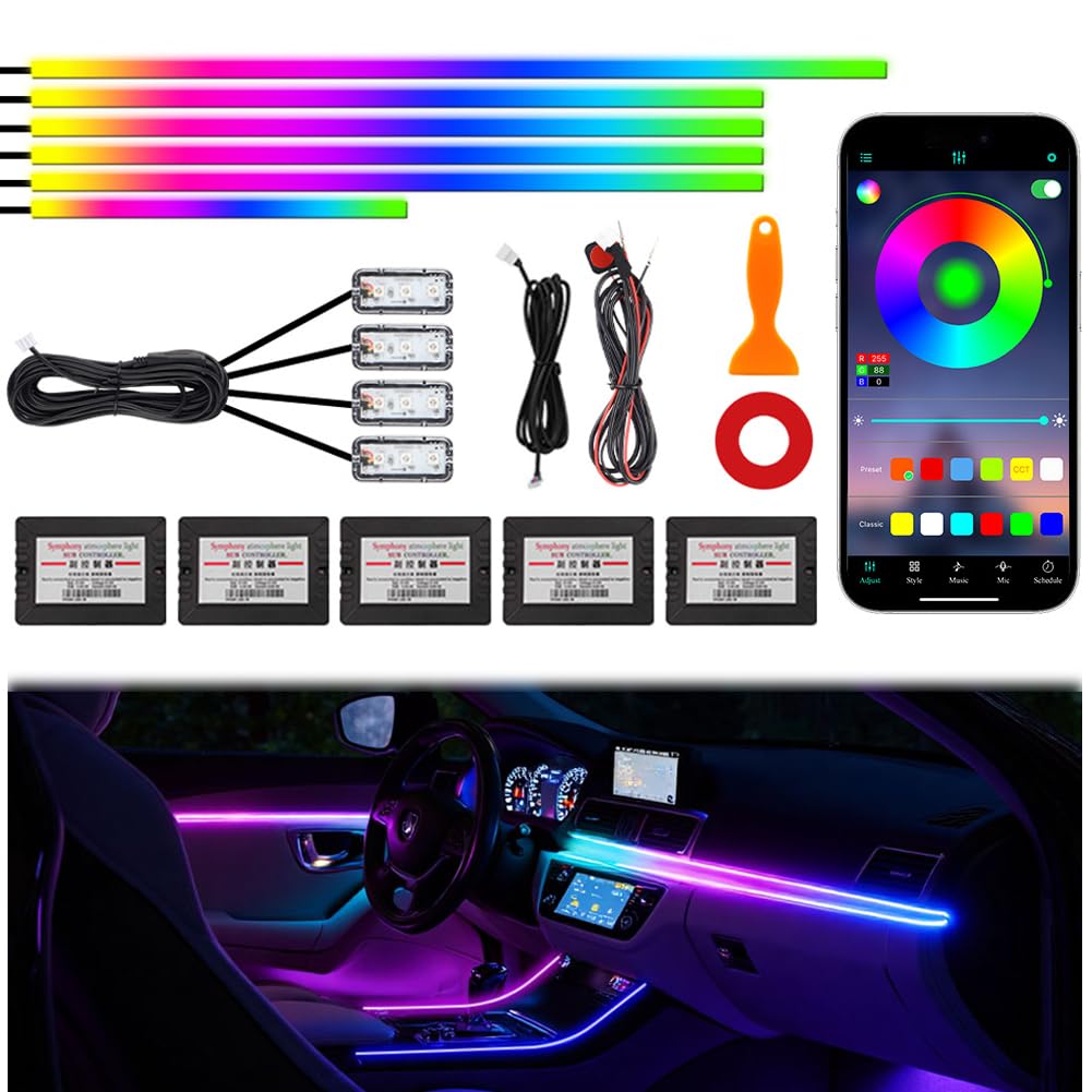 Acrylic Ambient Car Lights With Music Sync