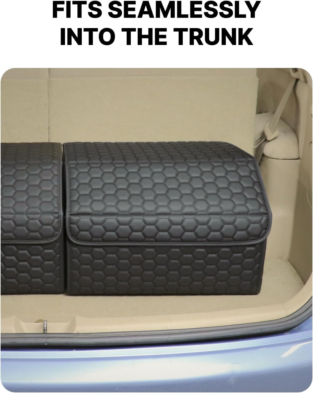 PU Leather Trunk Organizer With Secure Lid