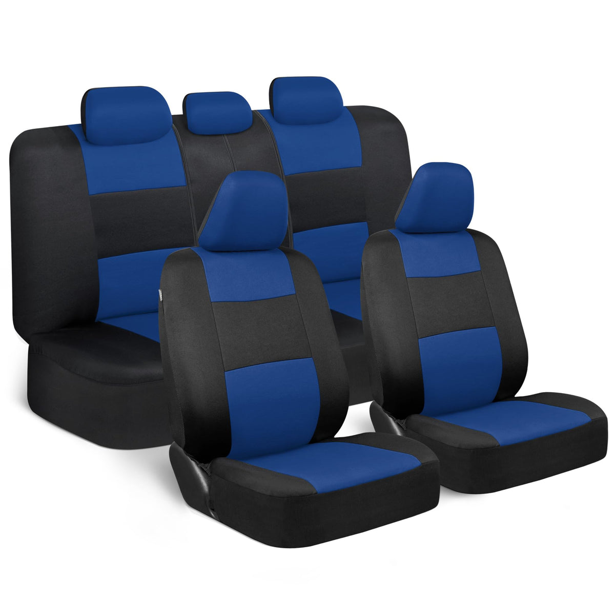 BDK PolyPro Car Seat Covers Full Set, Front and Rear Split Bench Seat Covers for Cars, Easy to Install Car Seats Cover Set and Accessories for Auto Trucks Van SUV