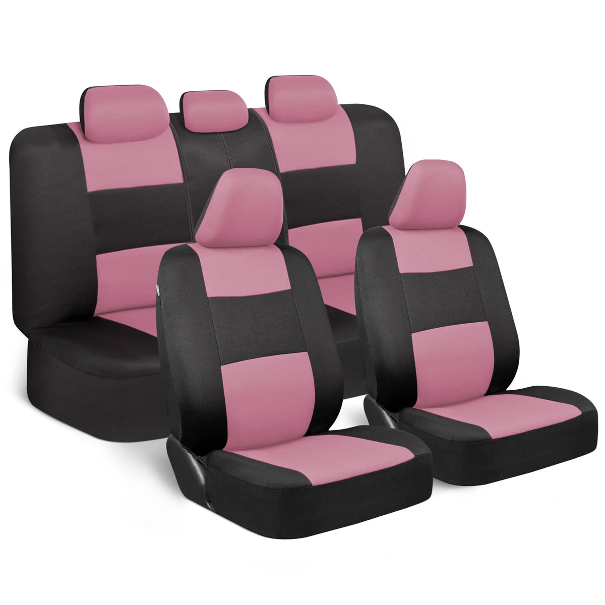 BDK PolyPro Car Seat Covers Full Set, Front and Rear Split Bench Seat Covers for Cars, Easy to Install Car Seats Cover Set and Accessories for Auto Trucks Van SUV
