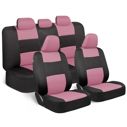 BDK PolyPro Car Seat Covers Full Set, Front and Rear Split Bench Seat Covers for Cars, Easy to Install Car Seats Cover Set and Accessories for Auto Trucks Van SUV