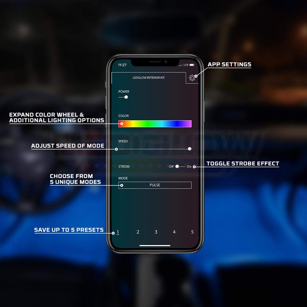 Bluetooth RGB Interior Footwell Lighting Kit