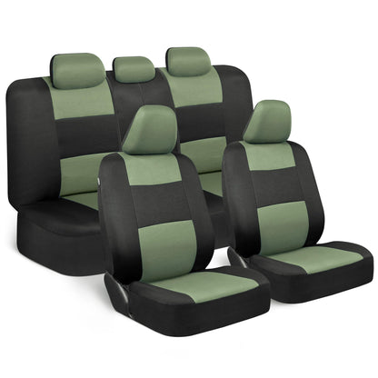 BDK PolyPro Car Seat Covers Full Set, Front and Rear Split Bench Seat Covers for Cars, Easy to Install Car Seats Cover Set and Accessories for Auto Trucks Van SUV