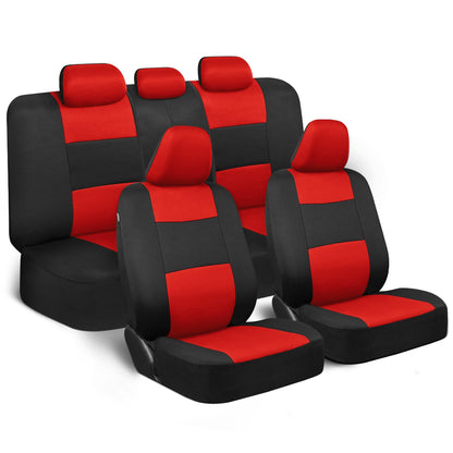 BDK PolyPro Car Seat Covers Full Set, Front and Rear Split Bench Seat Covers for Cars, Easy to Install Car Seats Cover Set and Accessories for Auto Trucks Van SUV