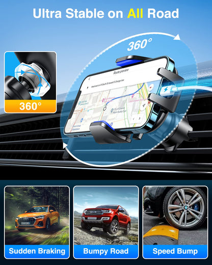 Heavy-Duty Car Phone Mount With Dual Mounting