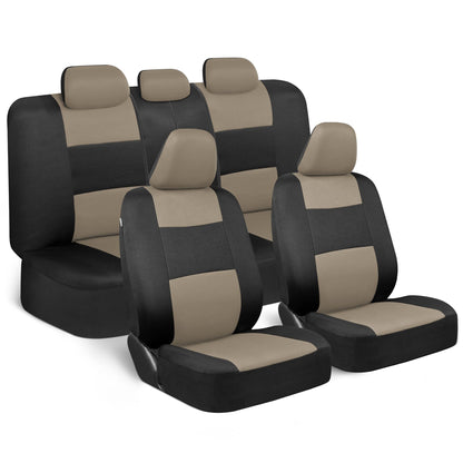 BDK PolyPro Car Seat Covers Full Set, Front and Rear Split Bench Seat Covers for Cars, Easy to Install Car Seats Cover Set and Accessories for Auto Trucks Van SUV