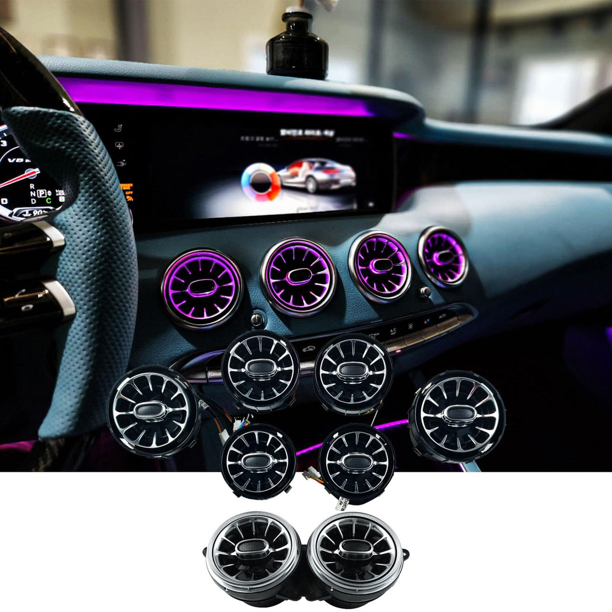 Mercedes W217 64-Color Ambient Vent Light Kit