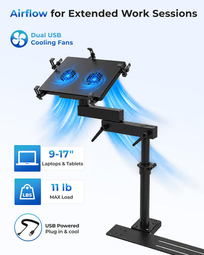 No-Drill Aluminum Car Laptop Mount
