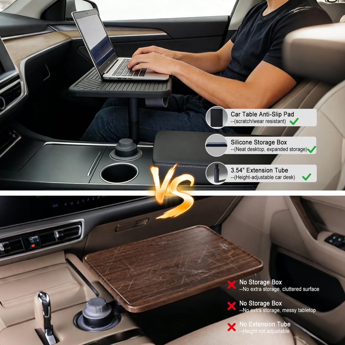 Rotating Cup Holder Laptop Desk for Cars