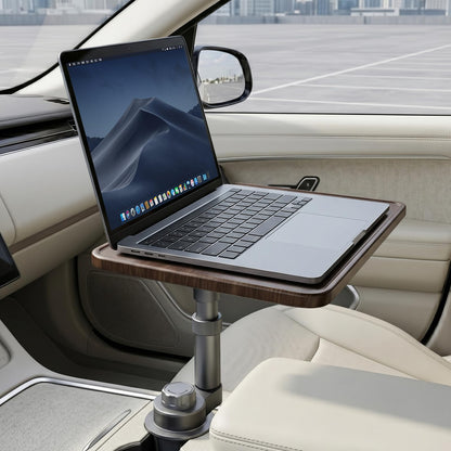 Solid Wood Car Laptop Desk With 360° Rotation