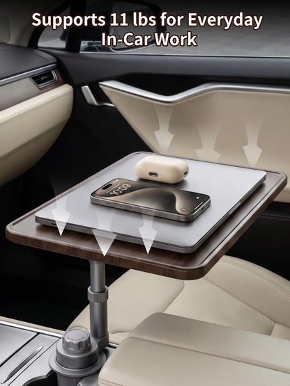 Solid Wood Car Laptop Desk With 360° Rotation
