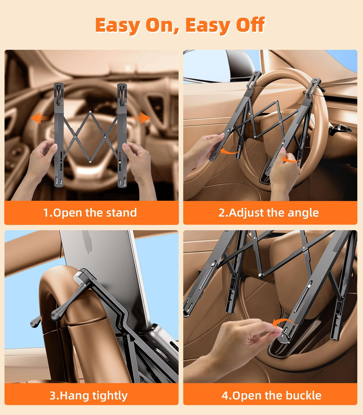 Steering Wheel Laptop Desk With Portable Design