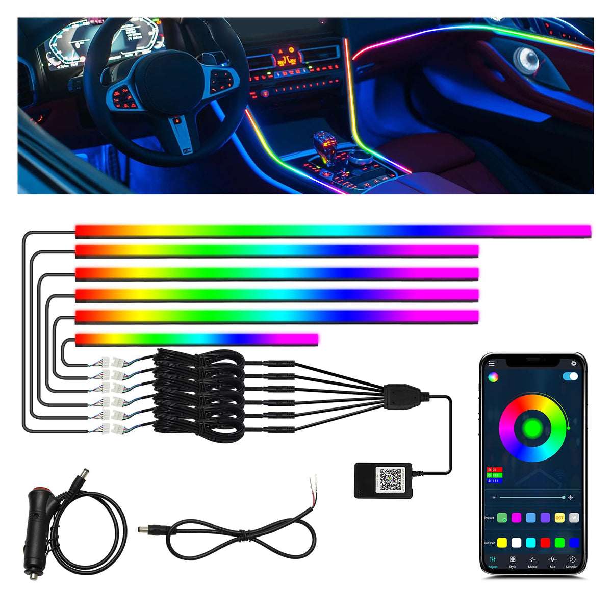 RGB Acrylic Interior Ambient Light Kit