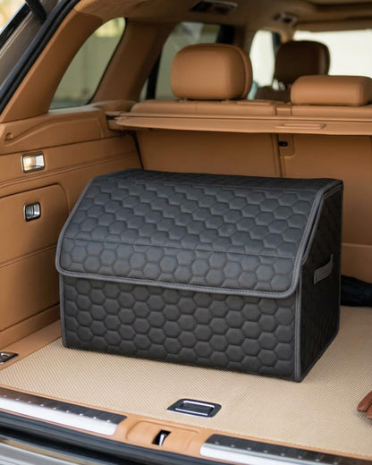 PU Leather Trunk Organizer With Secure Lid