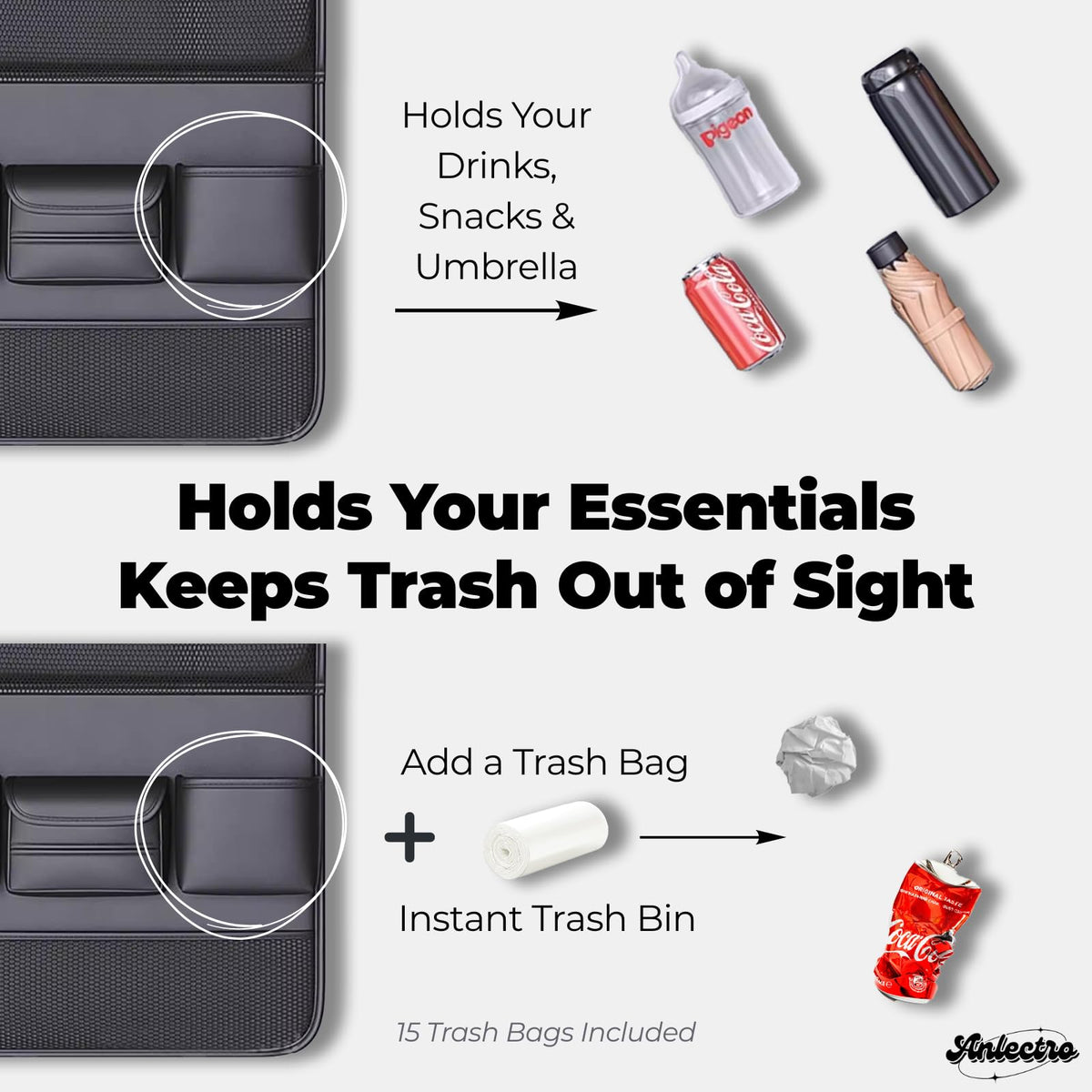 5-in-1 Backseat Organizer With Fold-Down Tray