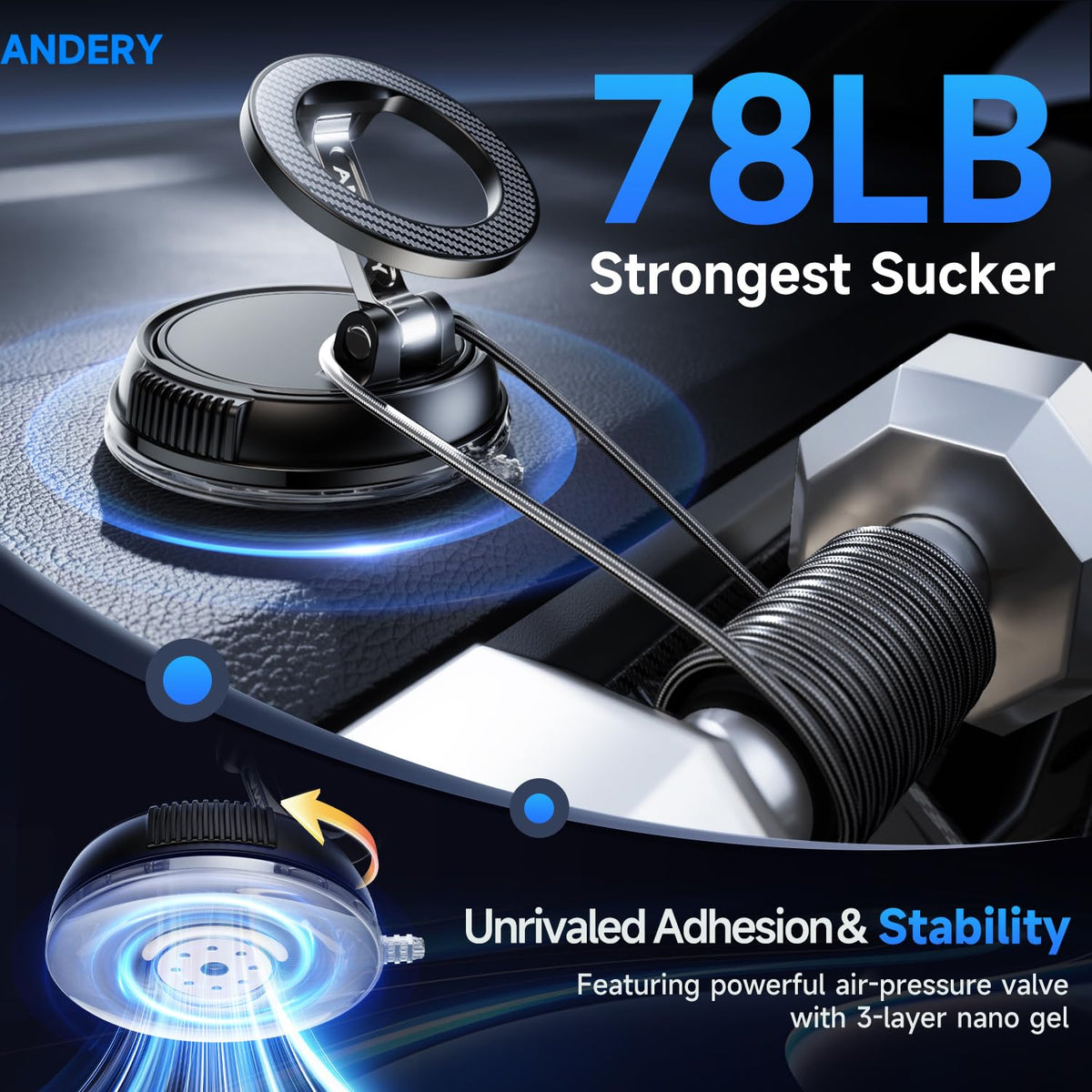MagSafe Car Phone Mount With Strong Suction