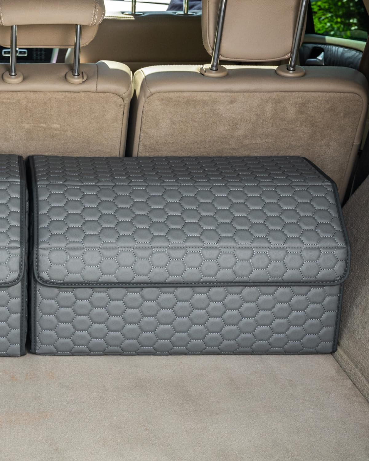 PU Leather Trunk Organizer With Secure Lid
