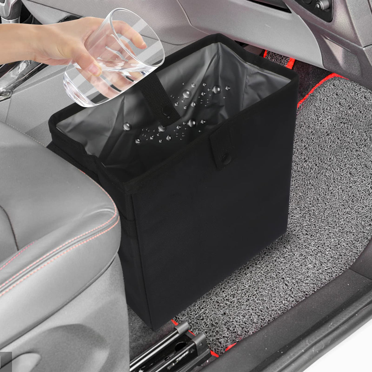 Collapsible Car Trash Bin With Waterproof Lining